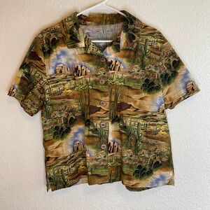 Cowboy Desert Short Sleeved Button Down